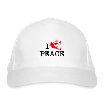 I love peace - Organic Baseball Cap - white - Front