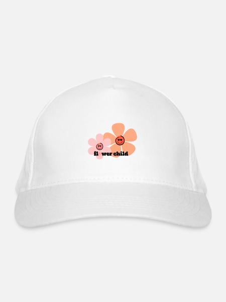 flower child - Bio-Baseballkappe - Weiß