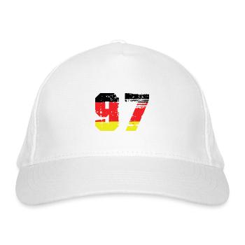 97 Zahl Deutschland Trikot - Bio-Baseballkappe - Weiß - Vorne