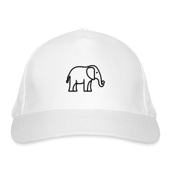 Elefant - Bio-Baseballkappe - Weiß - Vorne