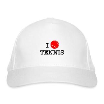 I love tennis - Organic Baseball Cap - white - Front