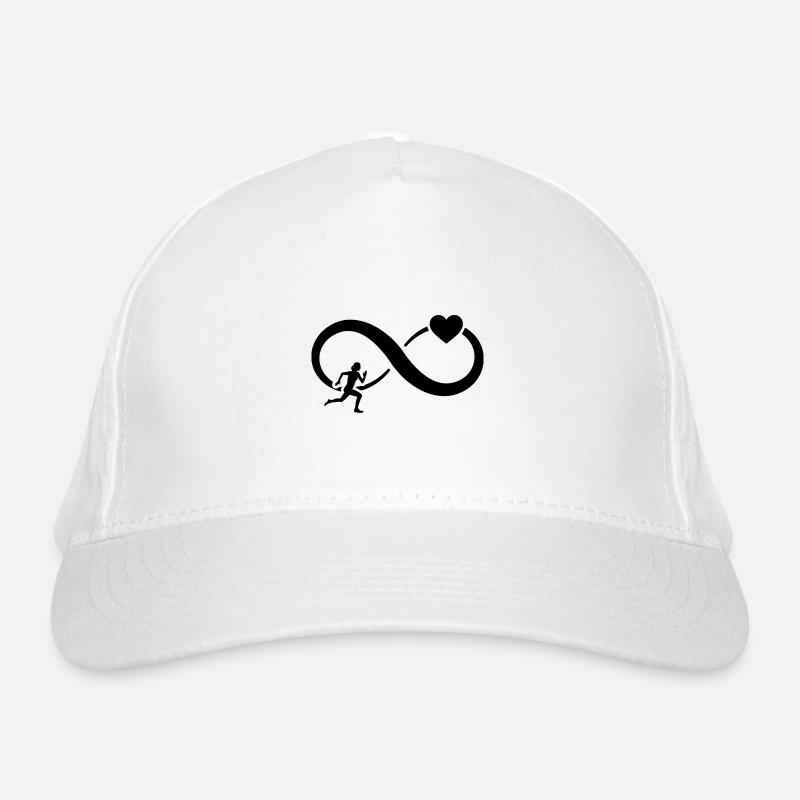 Infinity Heart und Laufen 1 - - Bio-Baseballkappe - Weiß