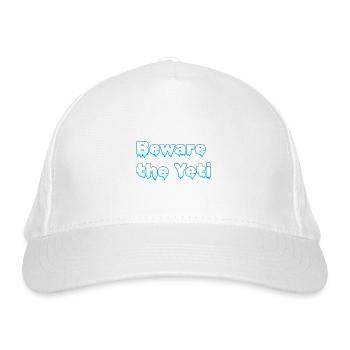 "Beware the yeti" | Ice design - Organic Baseball Cap - white - Front