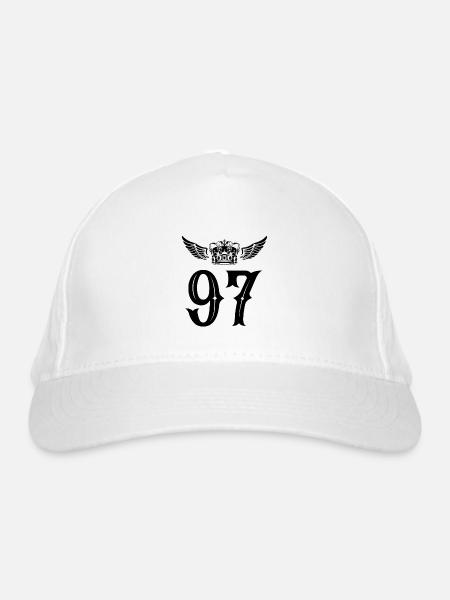 97 Number crown - Organic Baseball Cap - white - Front