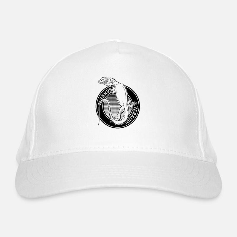 Monitor Eidechse Tattoo Stil Reptilienhalter Varanus Bio-Baseballkappe
