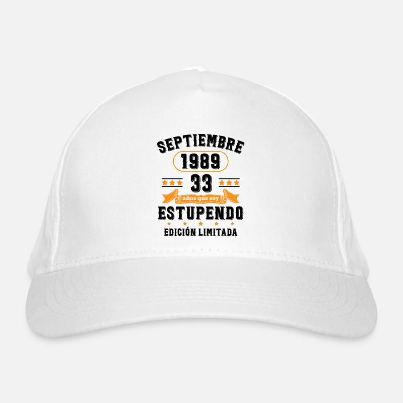 33 Ans Anniversaire Vintage Né(e) Septembre 1989 Casquette classique bio