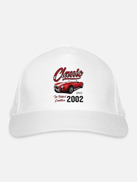 Je ne suis pas vieux Je suis une voiture classique vintage née en 2002 - Casquette classique bio - blanc - Devant