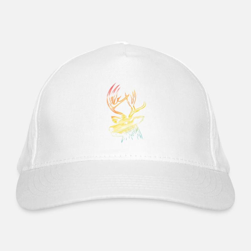 Deer Head Deer Head Rainbow Coloré - Casquette classique bio - blanc