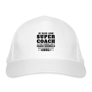 Une Super Coach Idée Femme Cadeau Humour - Casquette classique bio - blanc - Devant