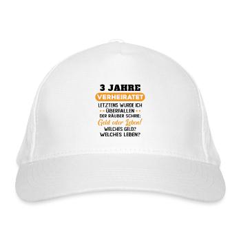 3 Jahre verheiratet zynisch 3 Hochzeitstag - Bio-Baseballkappe - Weiß - Vorne