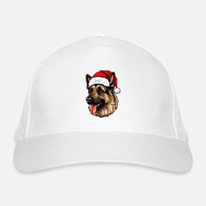 German Shepherd Dog Head Christmas Portrait Organic Baseball Cap