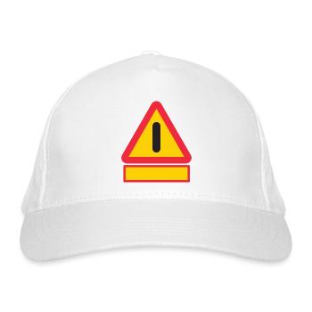 Avertissement : Autre danger - avec votre propre texte ! Panneau de signalisation 🚧 - Casquette classique bio - blanc - Devant