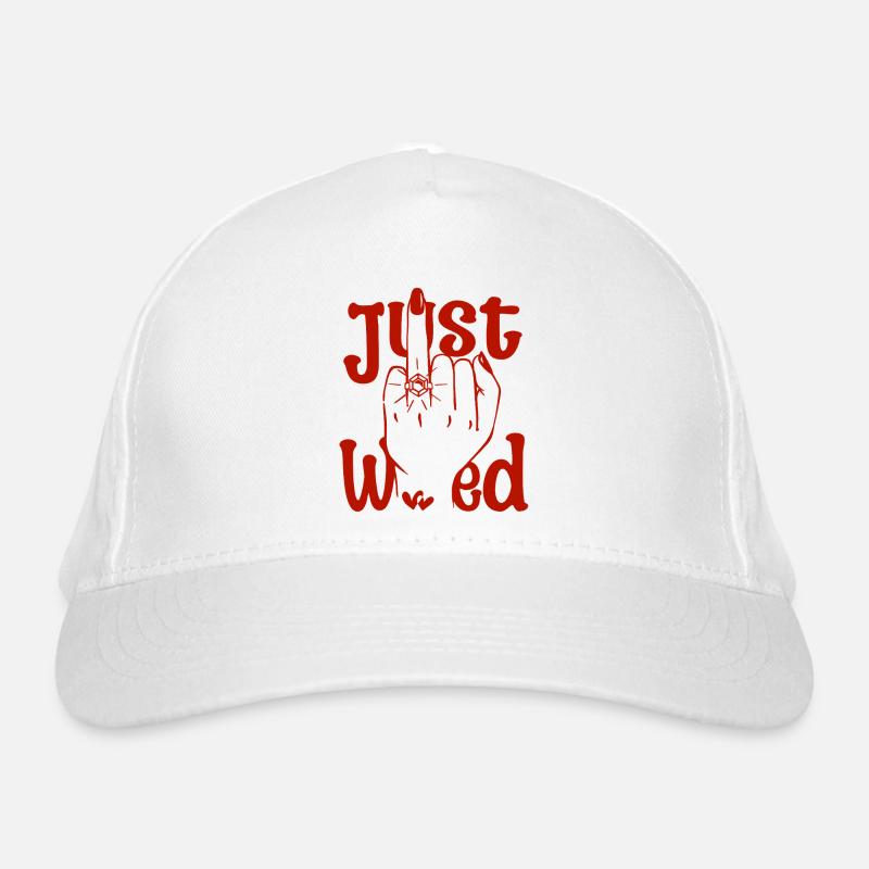 Just Married Bride Married Middle Finger Ring Organic Baseball Cap