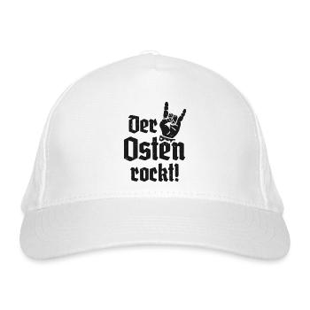 Der Osten rockt Ostdeutschland - Bio-Baseballkappe - Weiß - Vorne