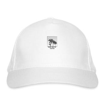 find me under the palm trees shirt - Organic Baseball Cap - white - Front