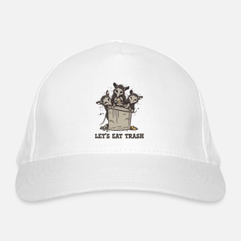 Possum Lets Eat Trash Organic Baseball Cap