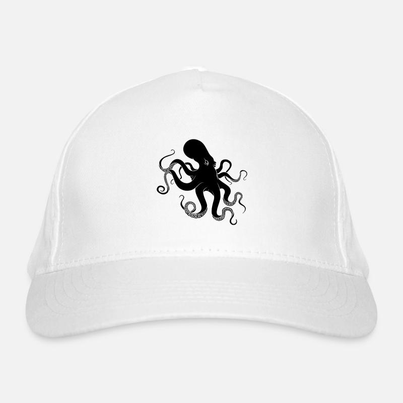 Schwarzer Oktopus Bio-Baseballkappe