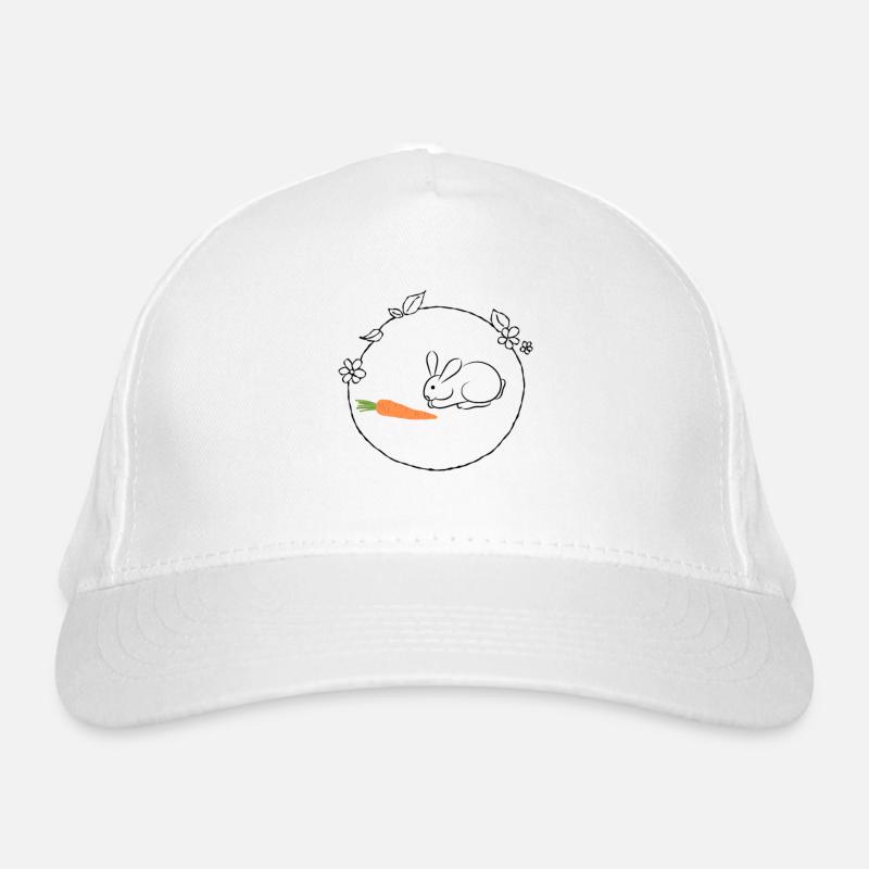 Bunny with carrot Easter gift Organic Baseball Cap