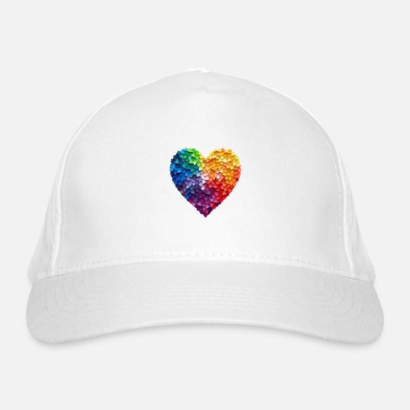 Regenbogen Herz Bio-Baseballkappe