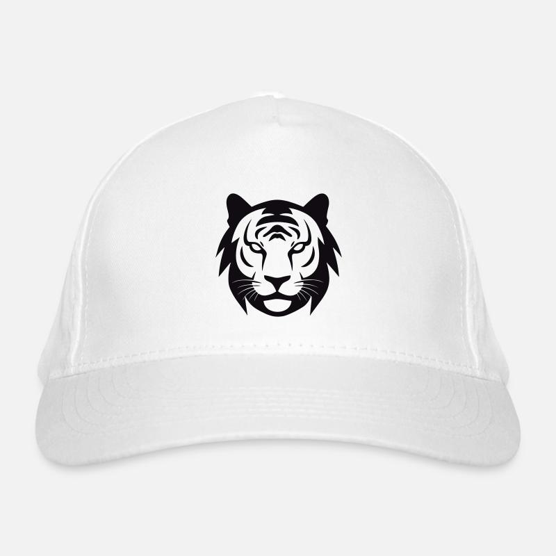 Felin Dschungel-Tigerkopf - Bio-Baseballkappe - Weiß