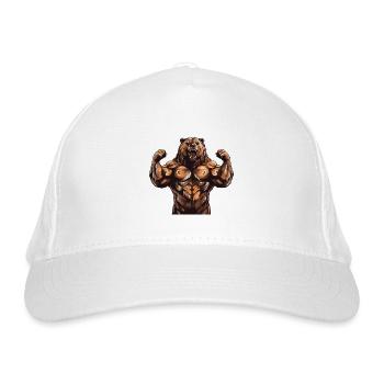 Bär Grizzly Beast Muskeln Bodybuilding - Bio-Baseballkappe - Weiß - Vorne