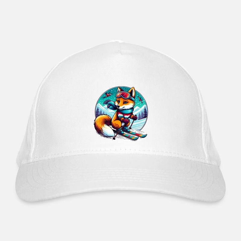 Fuchs mit Ski Bio-Baseballkappe