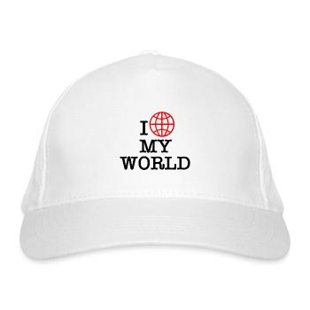 I love my world - Organic Baseball Cap - white - Front