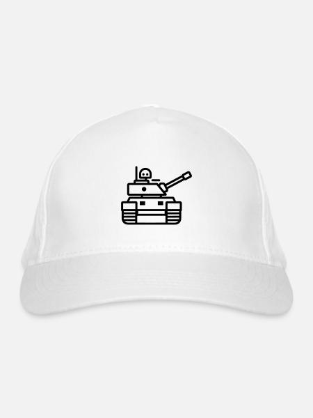 Panzer - Bio-Baseballkappe - Weiß - Vorne