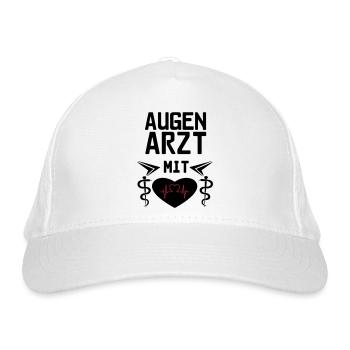 Augenarzt mit Herz Geschenk - Bio-Baseballkappe - Weiß - Vorne