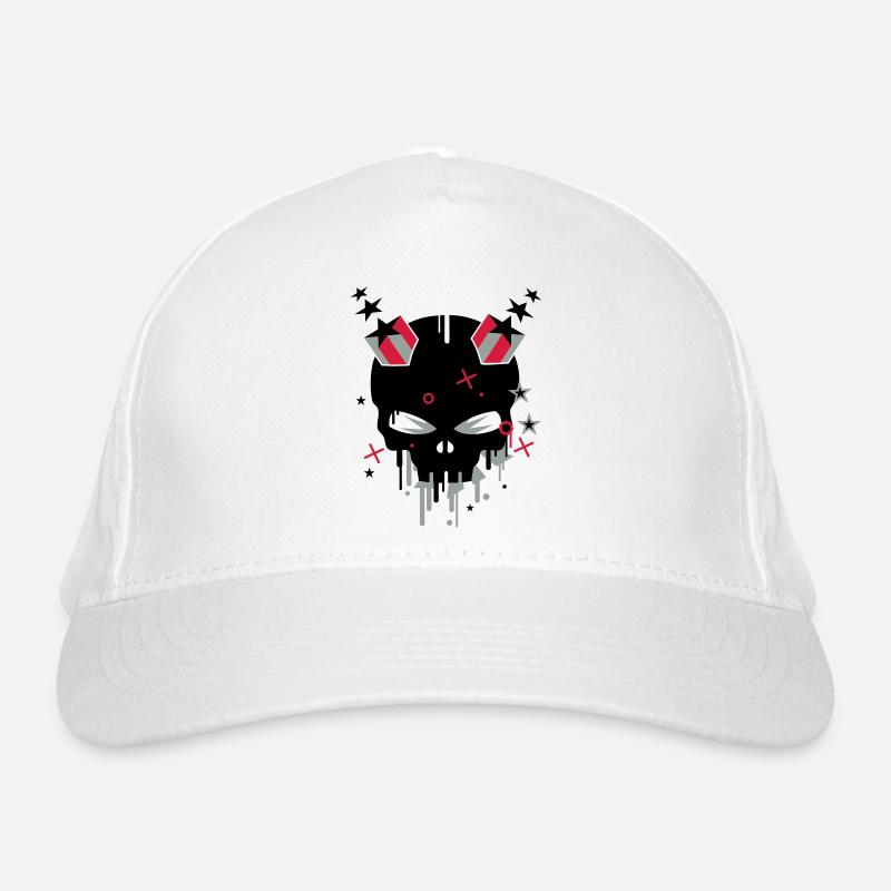 Teufel Skull mit Sternenhörner Bio-Baseballkappe