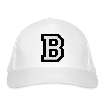 Buchstabe B - Bio-Baseballkappe - Weiß - Vorne