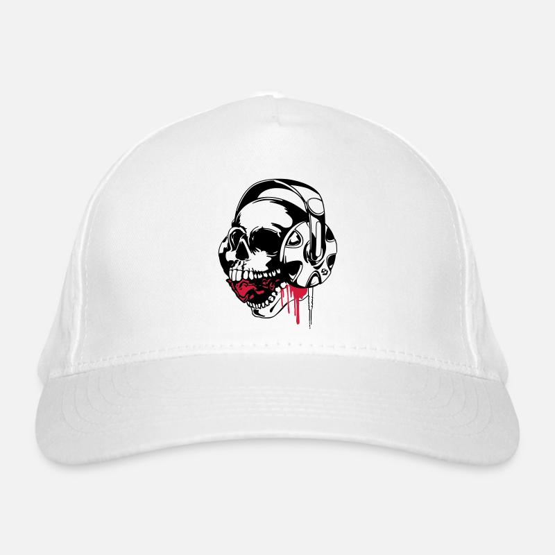 skull music vect by customstyle - Casquette classique bio - blanc