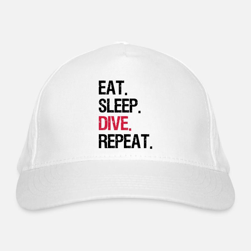 Mangez Sommeil Répéter Plongée - Casquette classique bio - blanc