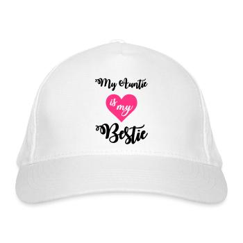 My auntie is my bestie - Bio-Baseballkappe - Weiß - Vorne
