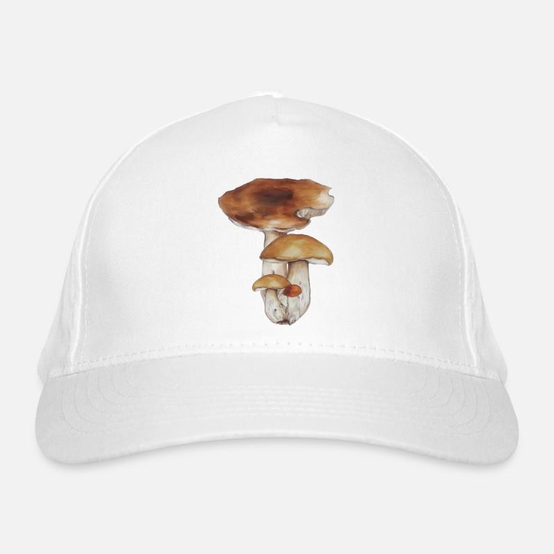 Forest Mushroom Watercolor Pattern Organic Baseball Cap