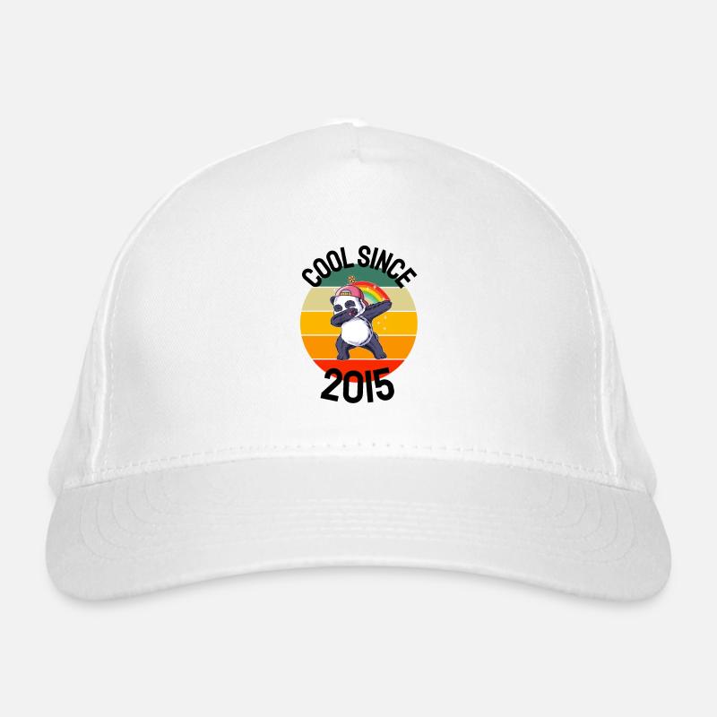Cool Since 2015 Retro Dabbing Panda 7th Birthday Organic Baseball Cap