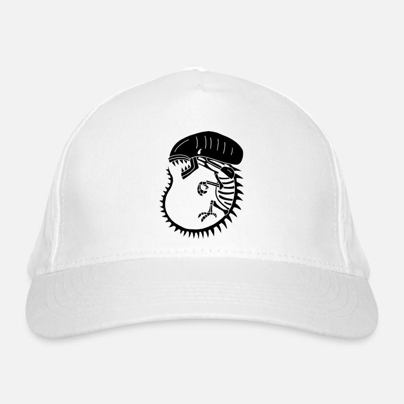 Black alien monster skeleton Organic Baseball Cap
