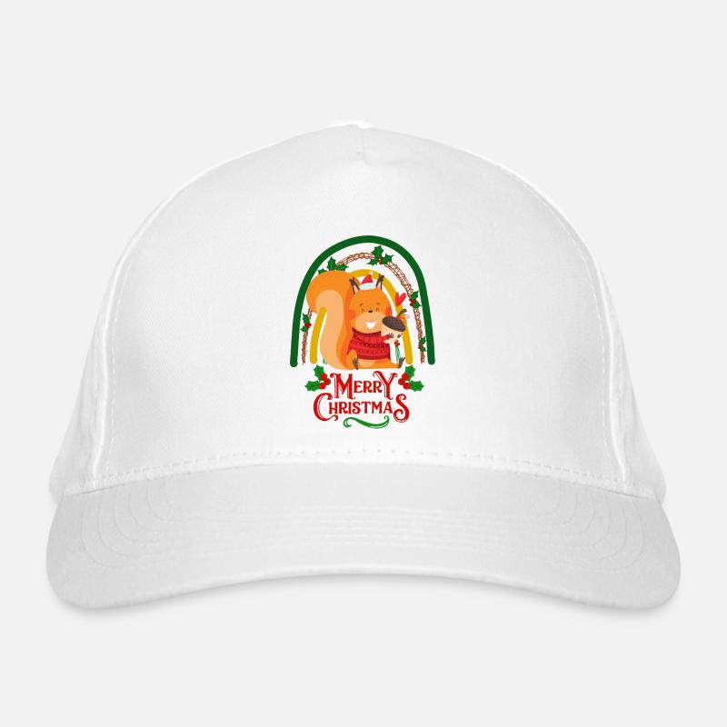 L’écureuil de Noël souhaite Joyeux Noël Casquette classique bio