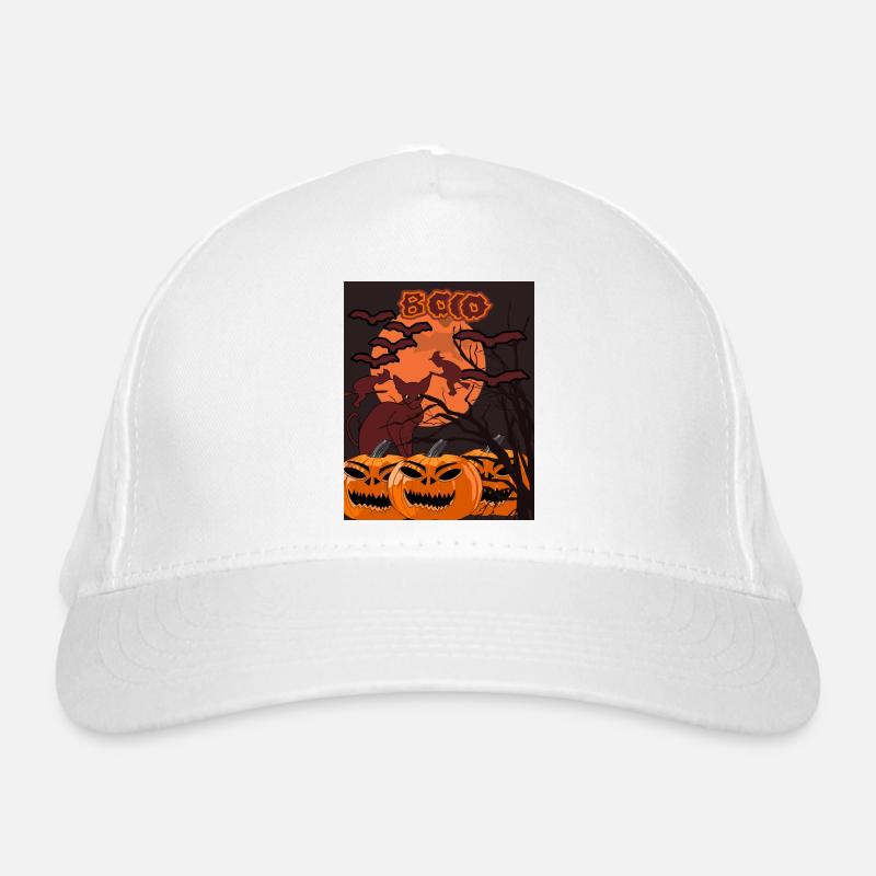 Boo with cat dark brown Organic Baseball Cap