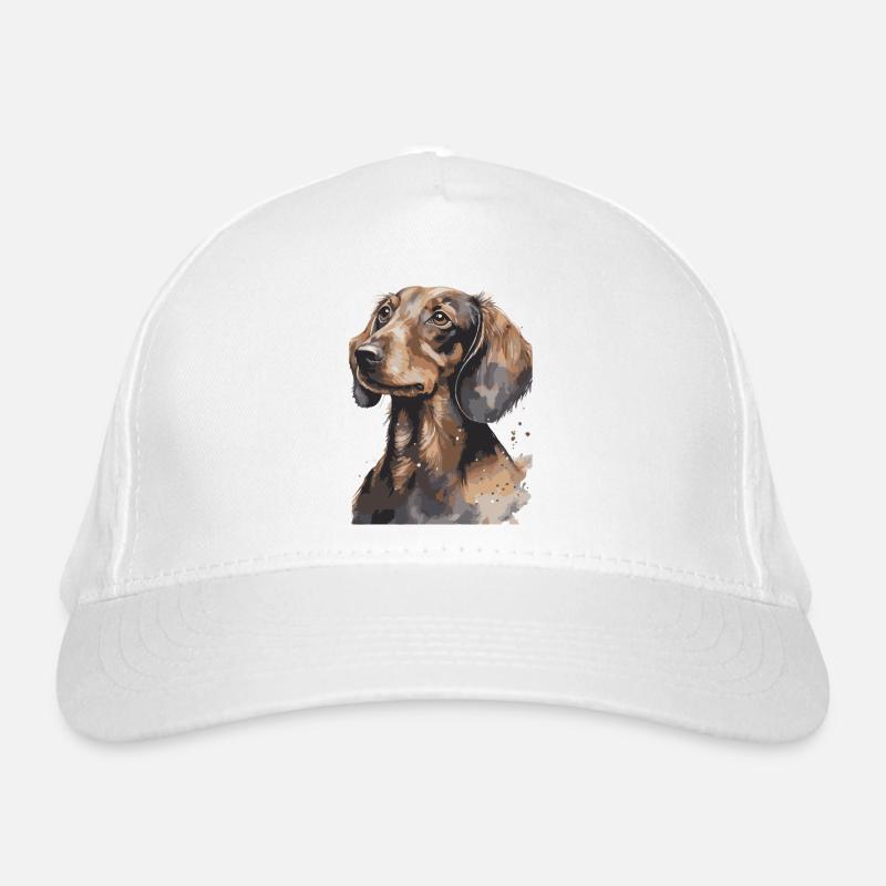 Aquarelles de portrait teckel Casquette classique bio