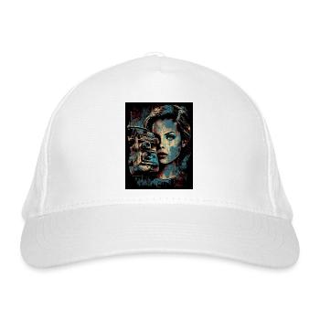 jugapilo Retro Druckbilder - Bio-Baseballkappe - Weiß - Vorne