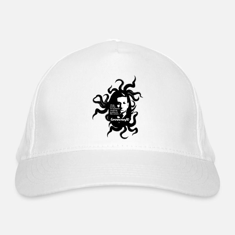 H.P. Lovecraft - Cthulhu Mythos - Bio-Baseballkappe - Weiß