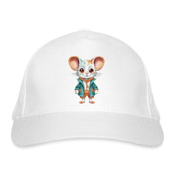 Cute Mice Design - Organic Baseball Cap - white - Front