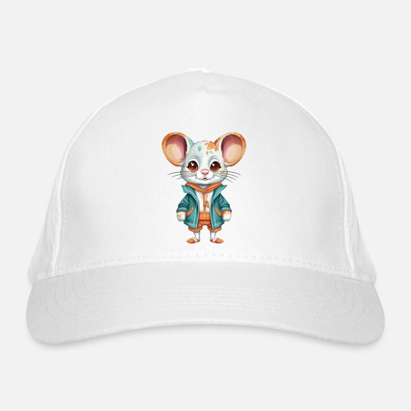 Süßes Mäuse Design - Bio-Baseballkappe - Weiß