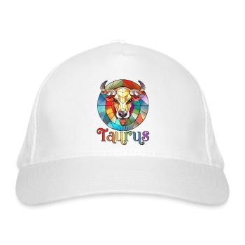 Stier, Sternzeichen, Horoskop - Bio-Baseballkappe - Weiß - Vorne