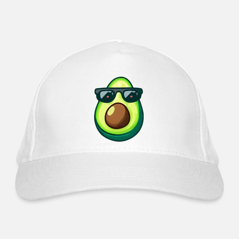 Avocado with avocado pit sunglasses red eyes Organic Baseball Cap