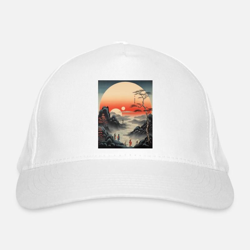 Ukiyo-e Sunset Organic Baseball Cap