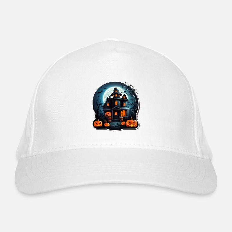 Halloween Haus Bio-Baseballkappe
