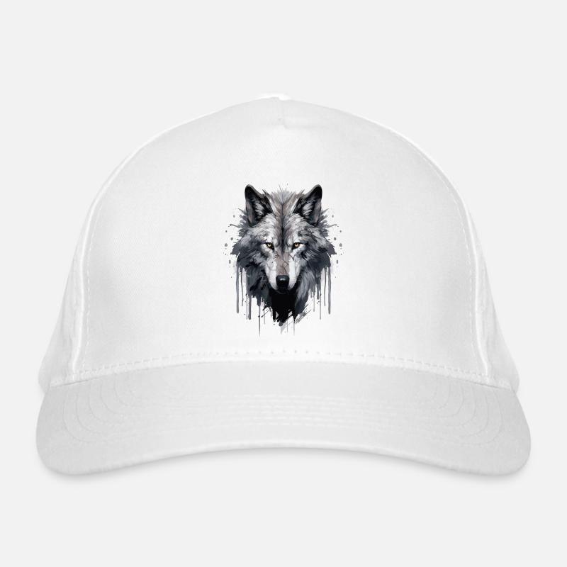 Wolf Wolfsgesicht Bio-Baseballkappe