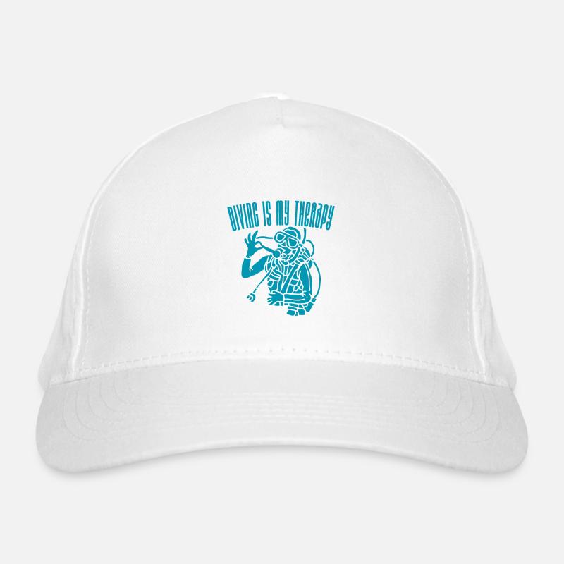 Diving Is My Therapy (1) Organic Baseball Cap